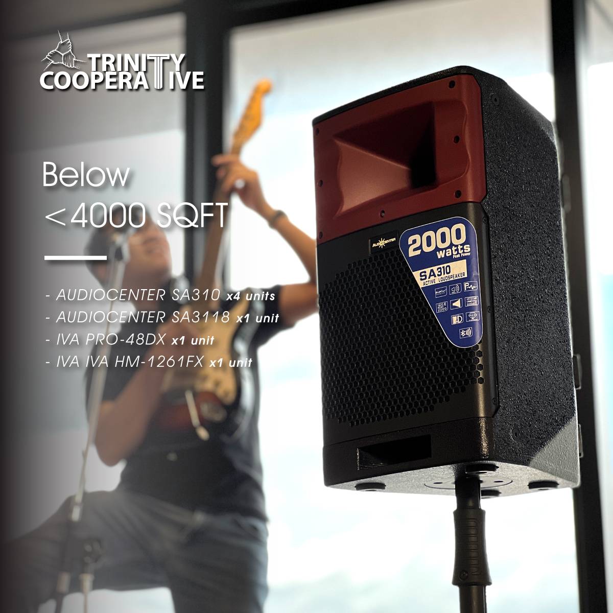 PA Sound System for Big Cafe & Restaurant Audiocenter SA310, SA3118